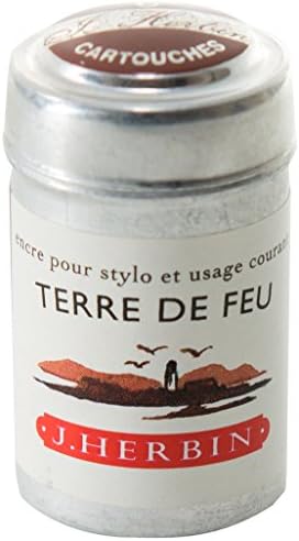 J Herbin Writing Ink Cartridges - Terracotta (Pack of 6)