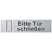 Produktbild Türschild PVC Hinweisschild "Bitte Tür schließen" 160mm x 40mm Silber/Schwarz selbstklebend
