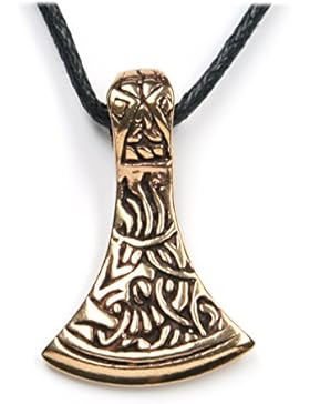 Sachsenaxt Schmuck Anhänger Bronze, Länge mit Öse: 2,5cm, inkl. Band Thor Hammer