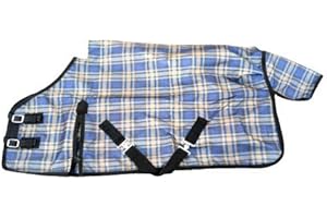 New Cwell Equine - Mini tappeto leggero Shetland Shetland, tappeto da puledro senza imbottitura (0,9 m 22,9 cm, colore: Grigio a quadretti)