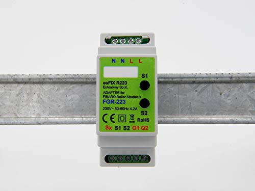 EUTONOMY R223 - Boitier euFIX au Format DIN pour Fibaro FGR-223 (avec Boutons en façade)