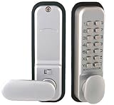 Borg 2201 Digital Push Button Door Lock with Holdback in Satin Chrome