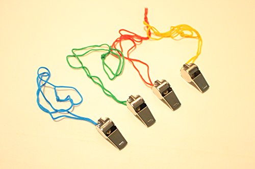 10 Trillerpfeifen aus Metall mit Kordel Pfeife Schiedsrichter Mitgebsel Kindergeburtstag