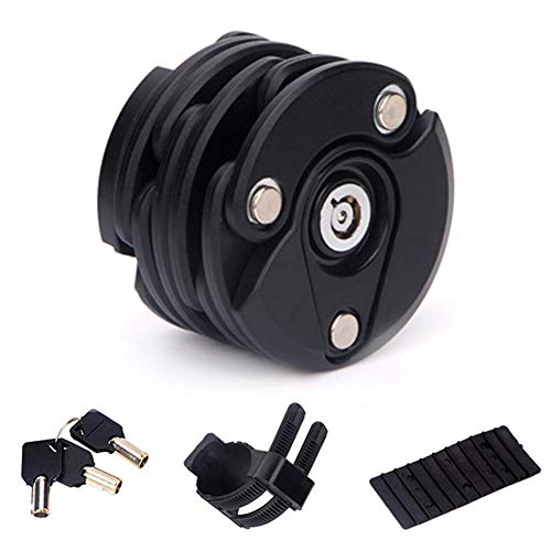 Preisvergleich Produktbild JINM Fahrrad-Kettenschloss mit Diebstahlschutz, strapazierfähig, zusammenklappbar, hohe Sicherheit, Kettenschloss in Hamburgerform für Rennrad, Mountainbike etc.