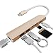 Produktbild PYXZQW Nabe USB C-Hub C-Adapter HDMI-Adapter mit 4K HDMI 2 USB 3.0-Anschluss SD TF-Kartenleser für MacBook Chromebook und USB C Laptop,Gold