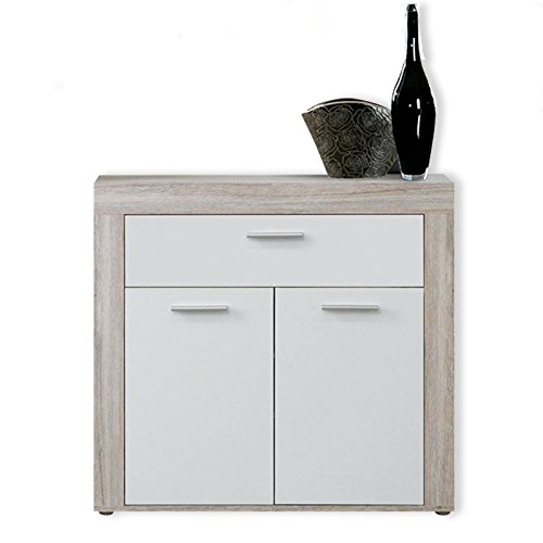 NEWFACE Zumba Zapatero, Madera, Sandeiche/Weiß, 53.40 x 28.90 x 198.40 cm