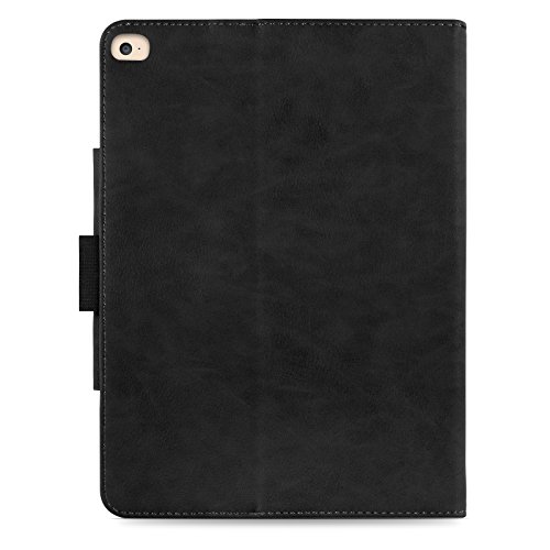 iPad Air, Air 2 & iPad 9.7″ 2017 Hülle – JAMMYLIZARD Ledertasche Smart Cover mit Standfuktion für iPad Air (5. & 6. Generation) & iPad 9.7″ 2017, SCHWARZ & HONIG, [MIT STIFT & STIFT-HALTER] - 5