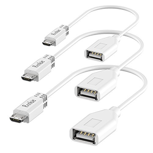 Micro USB auf USB Adapter, Rankie 3-Stück Micro USB B Male zu USB A Female Adapter usb OTG kabel für Smartphones, Handy und Tablets (Weiß) - R1170A