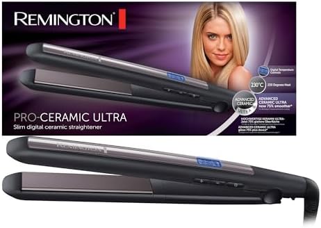 Remington Piastra per Capelli Pro-Ceramic Ultra - Rivestimento ultra ceramico - Display LCD, 150-230°C, Piastra Capelli S5505