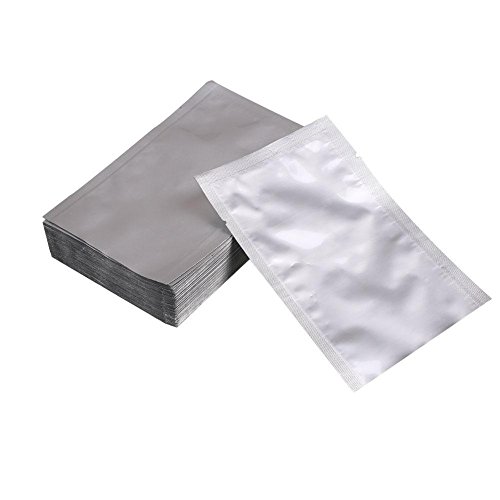 attachmenttou 50Pcs Silver Aluminum Foil Package Bag Home Sealer Food Kitchen Storage Pouches