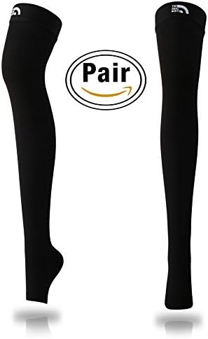 The Ideal North Compression Recovery Thigh Sleeve (1 Pair) Middle Support Hose Thigh High Compression Stockings with Silicone Band ( Black M)