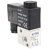 Port-Größe: PT1/8 Airtac Electric Pneumatic Solenoid Valve 3-Way V1 - 06 12 VDC 2.5 W PT1/8 3/2 Normally Closed CE