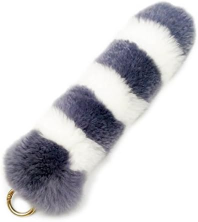 Rex Rabbit Tail Tail Pendant Fox Squirrel Tattoo Tail Jewelry Tail Pendant cosplay Toy Key Ring Tote Bag Backpack Accessories Charm Charm Handmade Fur Toy (Gray)