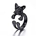 Produktbild   Dragon868 Jewelry 2018 Bulldogge Hund Tier Wrap Ringe Fingerring Verstellbarer Ring (Schwarz)