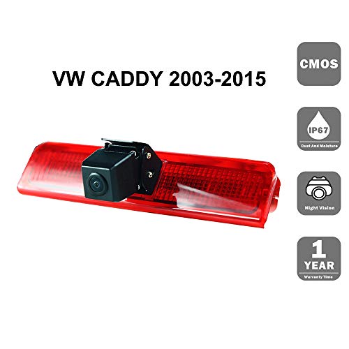knragho Caddy Camera, lumière de Frein de Voiture Vue arrière Caméra de recul avec LED pour VW Caddy 2003-2015 Caméra de recul