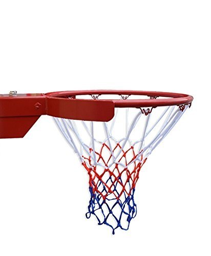 2PCS Red de Baloncesto HTINAC, Resistente al Desgaste 52 cm Aro de Baloncesto 12 bucle Arreglado Tablero de Baloncesto para interior o exterior (blanco, rojo y azul)
