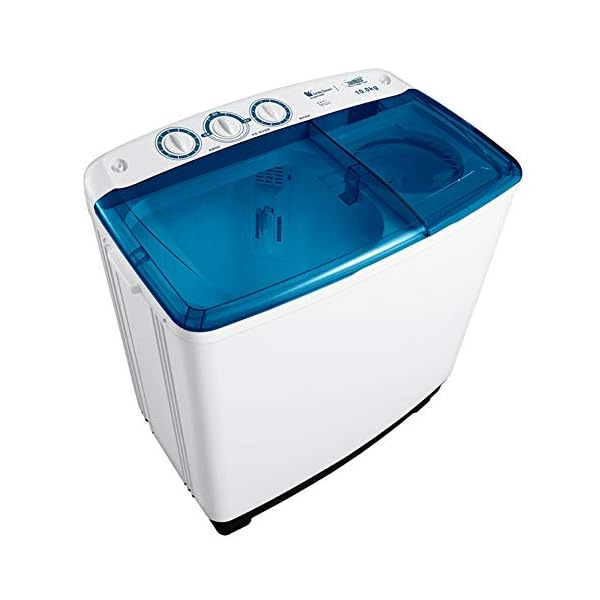 Tragbarer Und Kompakter Waschtrockner, Halbautomatische Doppelzylinder-Doppelwannenwaschmaschine (10 Kg WäSche + 5 Kg Dehydration) – Bild 3