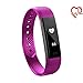 Produktbild TOKSUM® ALFA® Slim Fitness Tracker Smart Wristband | Wearable Touch Screen Activity Tracker Pedometer-Uhrenarmband mit Schlaf-Monitor | Für Kinder, Frauen und Männer | Für iPhone & Android (Lila)