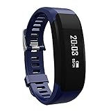 Bluetooth Smart Herzfrequenz Armband Uhr Smart Call Information Synchronisation Wecker Anti-Verlorene Erinnerung Fernbedienung Kamera-Multifunktions,Blue