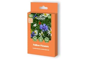 AGRONOM TESTED IN THE GARDEN AGRONOM | FALLOW FLOWERS | Mezcla de prados de flores y semillas de pasto | Pradera floreciente respetuosa con los insectos para abejas, abejorros y mariposas |Semillas de flores | 15 plantas | ~1Om²