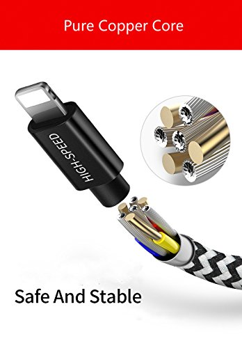 Cavo di ricarica 3 in 1 -Senisttech 1.2M Cavo in intrecciato in nylon ad alta velocitÃ  Micro USB / Lightning / Tipo C per iPhone, iPad, Huawei, HTC, LG, Samsung Galaxy, Sony Xperia e smartphone Android (nero)