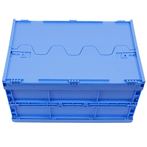 KLAPPBOX MIT DECKEL 61 Liter, stabile Faltbox Made in Germany, 60x40x33cm, Kunststoff Transportkiste, Plastikbox, Transportbox, max. 60kg - 5