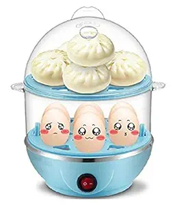 BK 10 IMPORT & EXPORT Double Layer Egg Boiler Off 14 Egg Poacher for Steaming, Cooking, Boiling and Frying, Multicolour