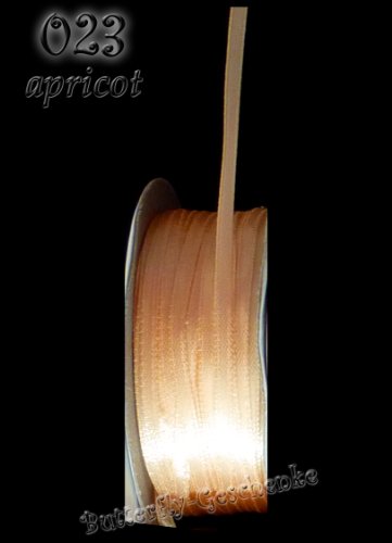 91m Rolle Satinband 3mm (023 apricot) // Schleifenband einseitiges Hochzeit Taufe Deko Band Dekoband Geschenkband - 2