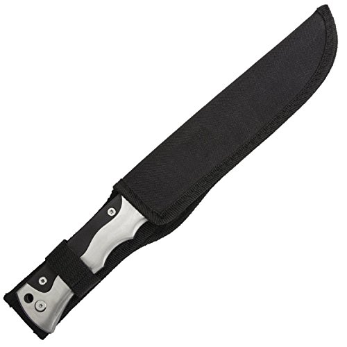 Columbia feststehendes Fleischmesser aus rostfreiem Edelstahl, inklusive Holster, silber-schwarz, Küchen-Messer - 4