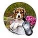 Produktbild Gaming Mauspad Anti-Rutsch Gummi Mauspad Rund Mauspad für Computer Laptop Mousepad Cute Beagle Hund Welpe in Milk Churn Happy Party