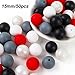 Produktbild Silikonperlen Schnullerkette Selber Machen 15mm 50pcs Baby Spielzeug Zahnen Silikon Perlen Beißring Diy Silikon-Perlen-Kit DIY-Dummy-Clips Kinderkrankheiten Halskette Armband (Schwarz Rot)