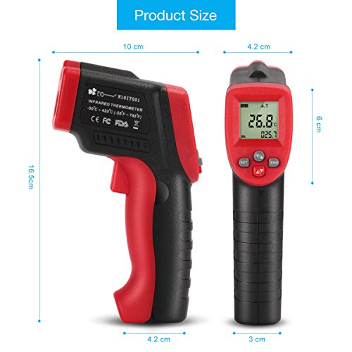EC TECHNOLOGY Term metro Infrarrojo Digital L ser IR Sin Contacto Pistola de Temperatura -50 a 420 con Pantalla LCD y Funci n de Almacenamiento de Datos para Cocinar Barbacoa y M s - Rojo y Negro reviews EC TECHNOLOGY Term metro Infrarrojo Digital L ser IR Sin Contacto Pistola de Temperatura -50 a 420 con Pantalla LCD y Funci n de Almacenamiento de Datos para Cocinar Barbacoa y M s - Rojo y Negro
