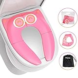 Stabil und Rutschfest: mit 6pcs Große rutschfeste Gummipads(mehr 2 Stücke rutschfeste Gummipads als andere Verkäufer) Sitz rutscht er nicht hin und her, liegt dieser ziemlich flach auf der WC-Brille auf, so dass kinder problemlos alleine auf Toilette gehen kann, auch keine Einklemmgefahr