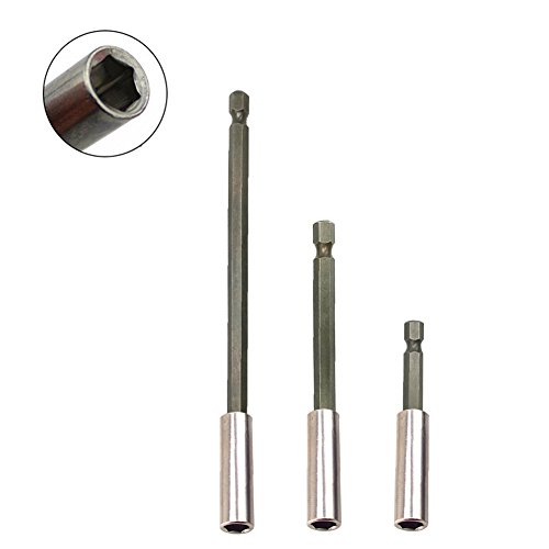 JTENG bithalter Magnetische Bohrer Bohrmaschine Verlängerung Halter 1/4 hex-shank Quick Change 6.35mm Hex Power Tools 75m 100mm 150mm 3 tlg - 3