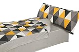 Montse Interiors - Parure prêt à Dormir pour Enfant - Design « Triangle »/Motif Triangles - Housse de Couette 90 x 195 cm/taie d'oreiller 110 x 45 cm/Drap-Housse 90 x 195 cm