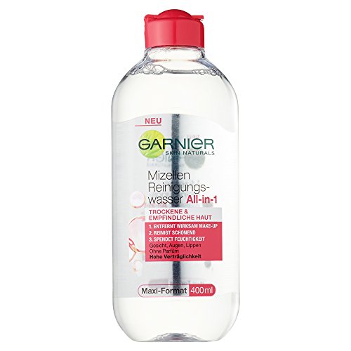 Garnier Mizellen Reinigungswasser / Gesichtsreinigung für trockene und empfindliche Haut (Optimale Verträglichkeit - ohne Parfüm), 400ml