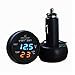 Produktbild Auto Zigarettenanzünder, Intsun 5V/2,1A 3 in 1 Digital Auto Voltmeter / Temperaturanzeige (Thermometer) / Spannungsanzeige, Kfz Batterie Tester, Dual -Anzeige Monitor mit USB Ladegerät für iPhone, Android Smartphones, Tablets und andere mobile Geräte