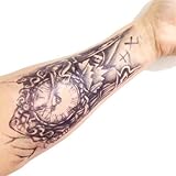 Body Art Temporary Removable Tattoo Stickers Clock Sticker Tattoo - FashionLife