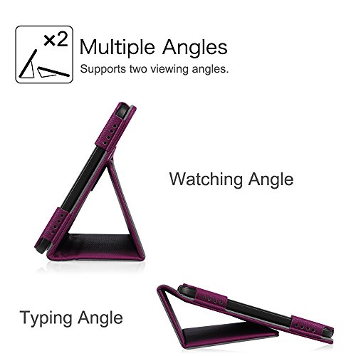 Fintie Samsung Galaxy Tab A 10.1 Hülle – Slim Fit Folio Kunstleder Schutzhülle Case Cover Tasche für Samsung Galaxy Tab A 10,1 Zoll T580N / T585N Tablet (2016 Version) mit Auto Schlaf / Wach Funktion, Lila - 5