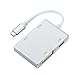 Produktbild kingko® 4 in 1 Typ C Adapter Typ C zu HDMI DVI VGA Multiport Adapter mit USB 3.0, für USB-Flash-Disk, Kamera, Wechselfestplatte, Maus, Tastatur oder Anderen USB A 2.0 / USB A 3.0-Geräten. (Silber)