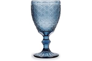 Bidasoa Copas de Vidrio 6 Unidades 30 cl Azul - Para Vino o Agua - Vasos de Cristal