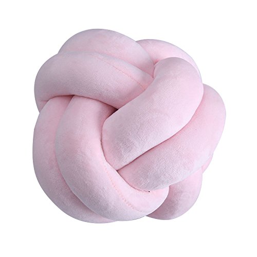 Preisvergleich Produktbild JIALONGZI Kreatives Baby-Plüsch-Spielzeug, Weiches Baby geflochtenes Knotenkissen, Sofa Lesekissen für Schlafzimmer, Babyzimmer Dekoration, Plüsch, Rose, 18x18cm
