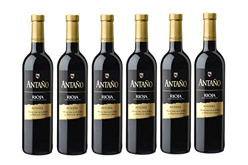 Antaño Reserva Rioja Vino Tinto - 6 Botellas x 750 ml - Total 4500 ml