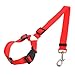 Produktbild Fuwahahahah Hundegeschirr Sicherheitsgurt Nylon Gurt Auto Sitz Reise Halsband Leine Verstellbar rot