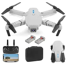 KRUPA 1080p 4k Wi-Fi Dual Camera Foldable Drone With Selfie Gesture Visual Positioning and 3 Speed Switching Mode - 2 Batteries Included