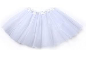 FUREINSTORE Falda de Tutú para Niñas, Falda de Tul para Ballet 3 Capas Elástica Disfraz de Princesa Carnaval 30cm de Largo Talla Única