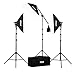 Price comparison product image StudioPRO 2500 Watt 20"x28" Softbox Photo & Video Studio Lighting Kit with One-Quick EZ Setup Softbox & Boom Arm - Includes Photography Carrying Case (Set of 3)