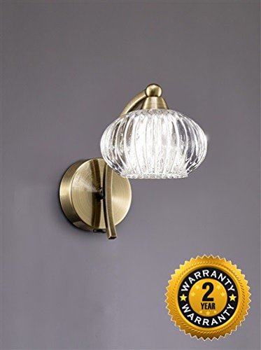 FrankliteFL2336/1 Ripple Single Wall Light, Bronze and Glass