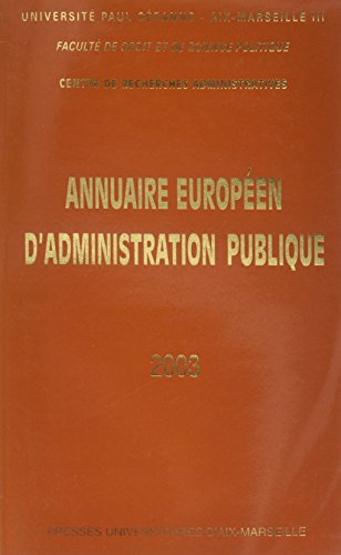 Annuaire européen d'administration publique 2003 : Tome 26