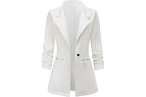 Onsoyours Blazer Donna Elegante Casual Cappotto Revers Slim Fit Ufficio Lavoro Business Blazer con 1 Bottone Corto OL Giacca Cardigan